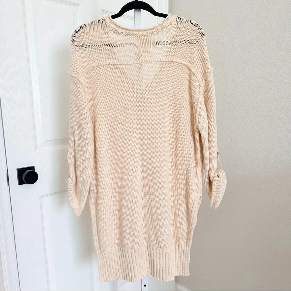 Free People We The Free Firefly Oversized Knit Tunic Sweater Ivory Size‎ XS